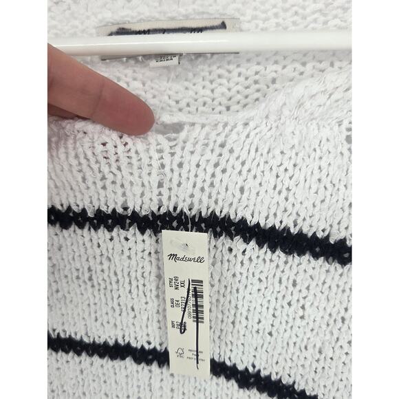 NWT Madewell Boatneck Pullover Sweater Black White Size XXL Retail $110 - Picture 10 of 11